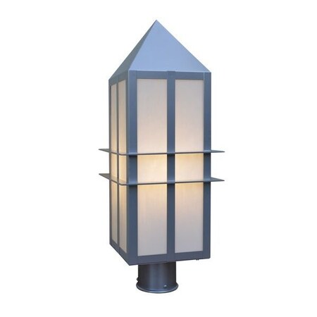 Arroyo Craftsman 9" Bexley Post Mount, Black, Clear Seedy Glass BEP-9CS-BK